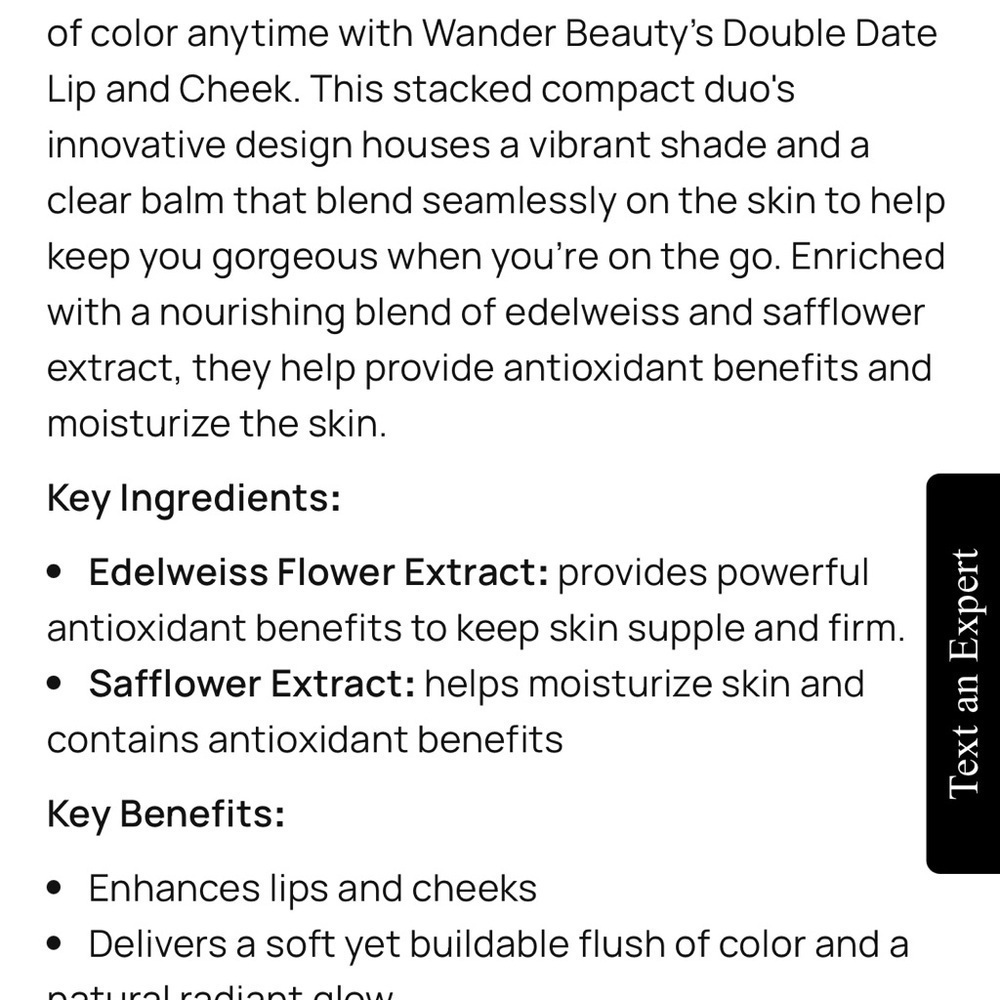 Sealed NIB WANDER Double Date Lip and Cherk Makeup Shades Honeymoon/ Swipe - Picture 5 of 7